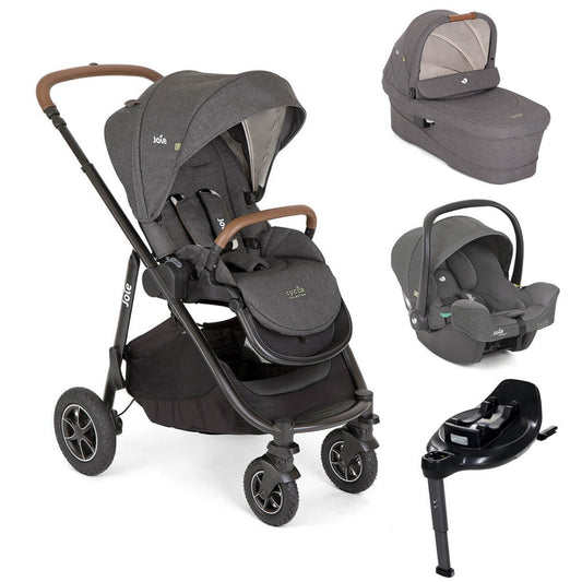 Joie Versatrax Trio On The Go Encore Travel System Bundle - Shell Grey