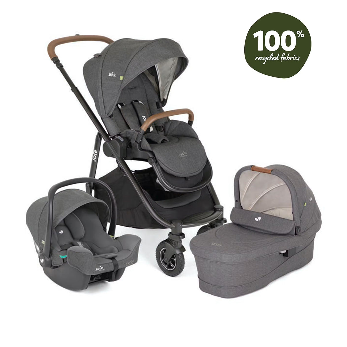 Joie Versatrax Trio On The Go Encore Travel System Bundle - Shell Grey
